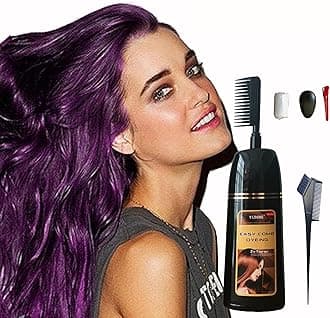 Purple Hair Dye Shampoo Permanent YIZHONG Hair Color For 100% Gray Coverage Women Men Dark Easy Comb Dyeing (grape purple)