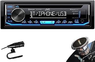 JVCKD-TD70BT Single DIN Bluetooth In-Dash CD/AM/FM/Digital Media Car Stereo Receiver w/ LCD Text Display ft. Pandora/Spotify/iHeartRadio Control + Gravity Mobile Bracket