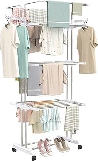 - Premium Heavy Duty Stainless Steel Clothes Drying Stand | Cloth Dryer Stand | Cloth Stand for Drying Clothes Foldable | Cloth Hanging Stand | Cloth Drying Stand (4 Tier) White - SY-CS21-L4