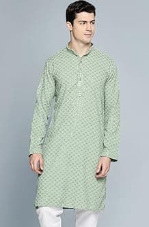 Jompers Men's Chikankari Embroidered and Sequence Kurtas