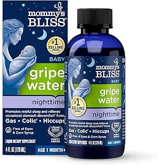Mommy's Bliss, Bottle, Mommy's Bliss Night Time Gripe Water for Baby's Tummy Trouble - Relieves Occasional Infant Stomach Discomfort from Gas, Colic, Fussiness, Hiccups , 4 Fl Oz