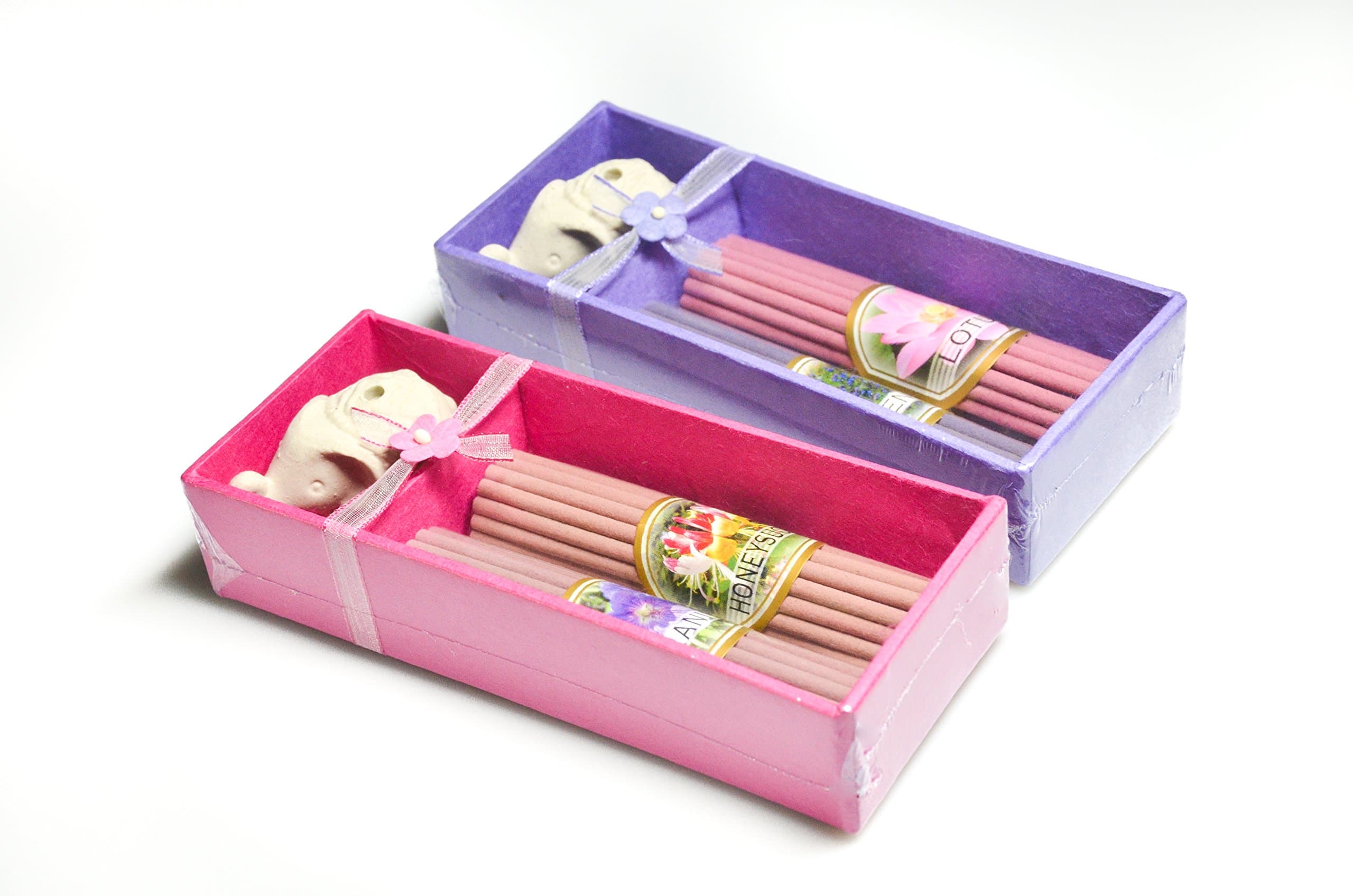 Noppamas Incense Stick and Holder in Small Box Pack 2 Pcs