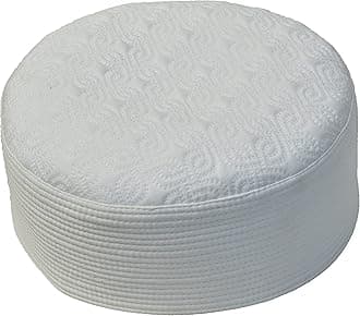 Kufi Hat for Men Soft Fabric Lightweight Prayer Hat for Men - Warm Muslim- Beanie Ramadan Topi Prayer Cap