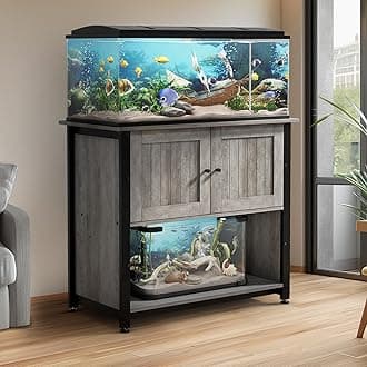Tatub 40-50 Gallon Fish Tank Stand, Aquarium Stand with Storage Cabinet for 10-50 Gallon Fish Tank, Turtle Tank, Reptile Tank, Heavy Duty Metal Frame 1000 LBS Capacity, Antique Brown, FTSBR1