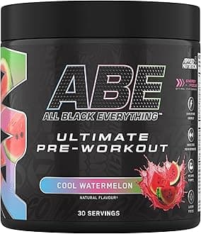 ABE Pre Workout - All Black Everything Pre Workout Powder, Energy & Physical Performance with Citrulline, Creatine, Beta Alanine (375g - 30 Servings) (Cool Watermelon)