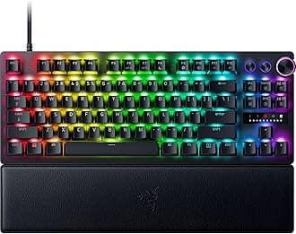 Huntsman V3 Pro TKL Esports Gaming Keyboard: Analog Optical Switches w/Rapid Trigger & Adjustable Actuation - Media Keys & Dial - Doubleshot PBT Keycaps - Aluminum Top Plate - Magnetic Wrist Rest