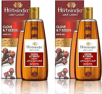 Herbsindia Clove & 7 Herbal Seeds Hair Oil With Nourish Tube | For Thicker & Shinier Hair| Silicone & Paraben Free | All Hair Types | 280ml (Pack of 2)