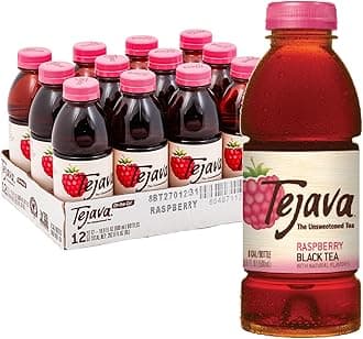 - Tejava Unsweetened Raspberry Black Iced Tea, 16.9oz PET Bottles, Award Winning, Non-GMO-Verified, from Rainforest Alliance-Certified farms (12 Pack)