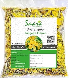 HERBAL FRESH Dried Avarampoo Flower, 450g | Dry Avarampoo | Senna Auriculata | Tanners cassia | Tamgedu for tea, Skin Hair care and more (Pack of 4 X 100g Pack of 1 X 50g) No Added Color