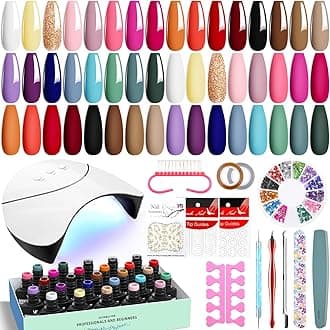 VANREESA 42 Pcs Gel Nail Polish Kit with U V Light 24 Colors Gel Polish Nail Kit Base Coat Glossy & Matte Top Coat Complete Nail Kit with Manicure Tools Gifts for Women Girls