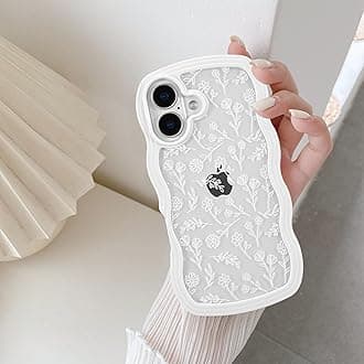 QLTYPRI for iPhone 17 Case, Cute Curly Wave Frame Clear Case for Girls Women, Flower Clear TPU Bumper Slim Soft Silicone Shockproof Protective Phone Cover for iPhone 17 - White Floral