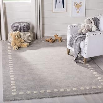 Zara Carpets Solid Plain Exported Quality Hand Made Carpets and Rug Size 6 Feet by 9 Feet (6x9 feet) Grey Dotted