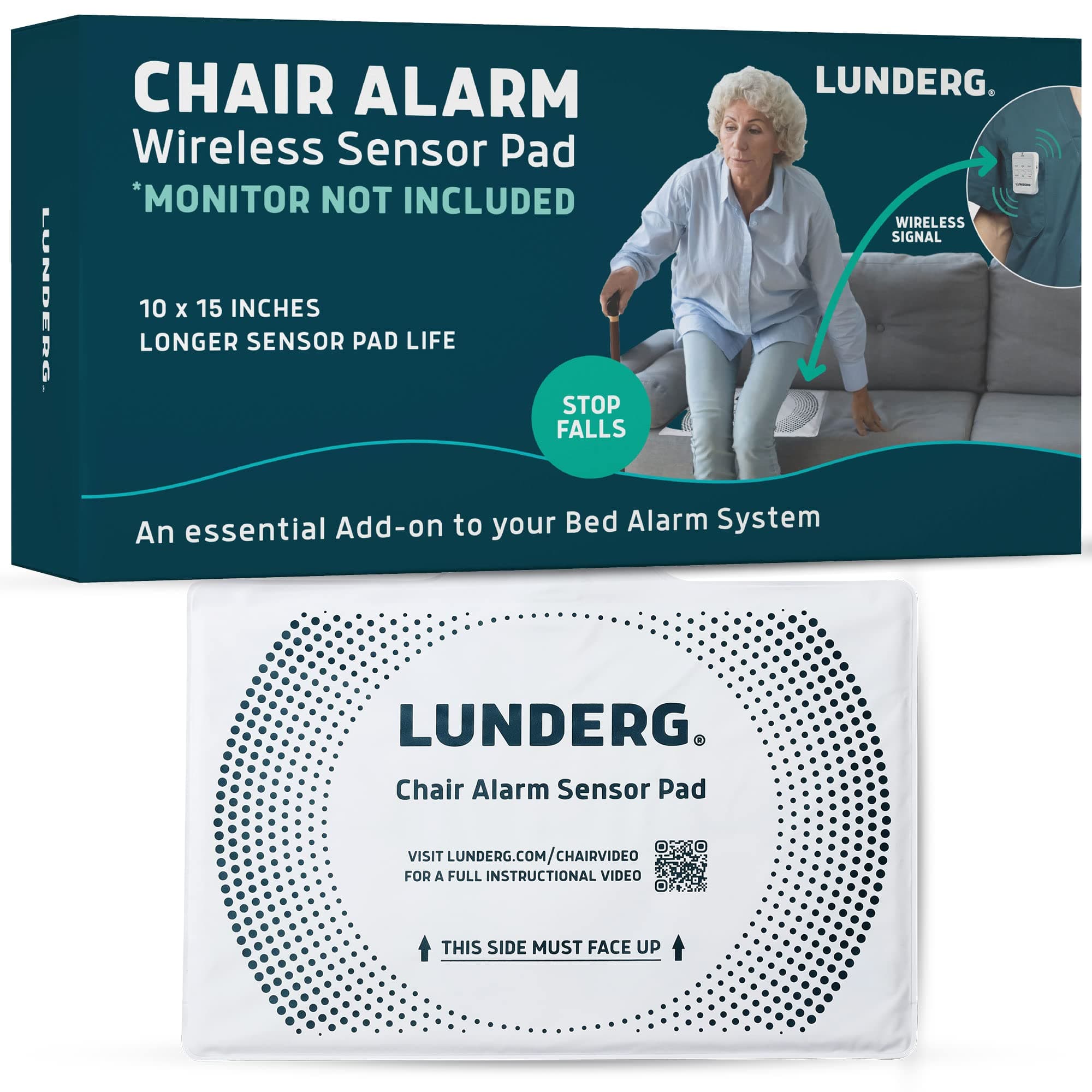 Chair Alarm Wireless Sensor Pad - ADD-ON / Replacement - Pager NOT included - Works with Early-Alert Bed Alarms - Fall Prevention for Elderly Dementia Patients