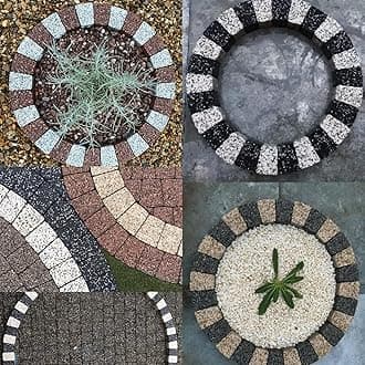 Garden Granite Circle Tree Surround Grass Border Paving Slab Stone Concrete Water Feature (CREAM/LIGHT GREY, 120)