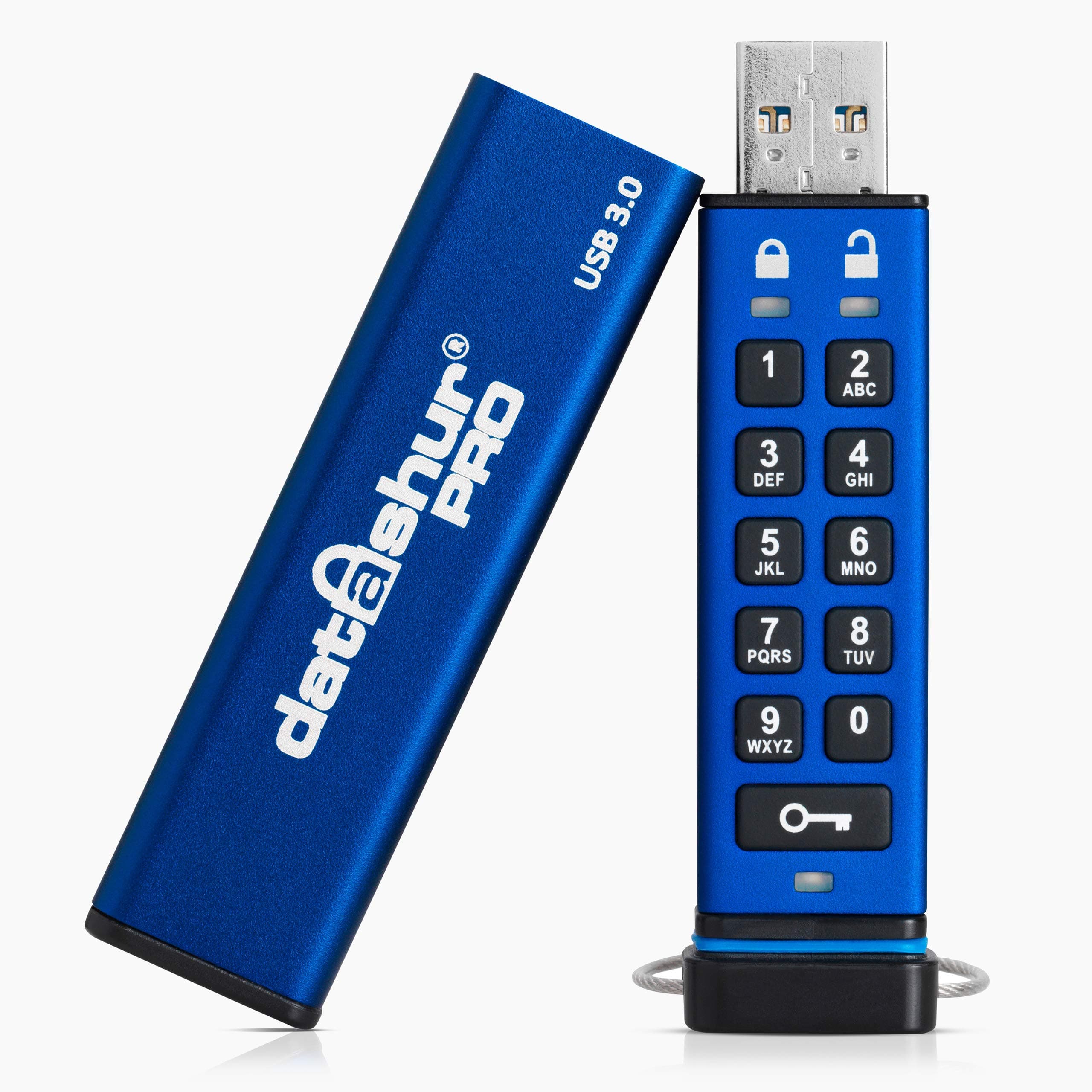 iStorage IS-FL-DA3-256-8 8GB datAshur PRO 256-bit USB 3.0 USB-Stick mit Hardwareverschlüsselung, blue