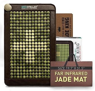 Infrared Heating Pad 19.7x31.5in | Jade Heating Mat for Back Pain Relief & Full Body Therapy – Far Infrared with Natural Stones – Deep Heat for Relaxation, Sleep, Circulation – Adjustable Temp + Timer