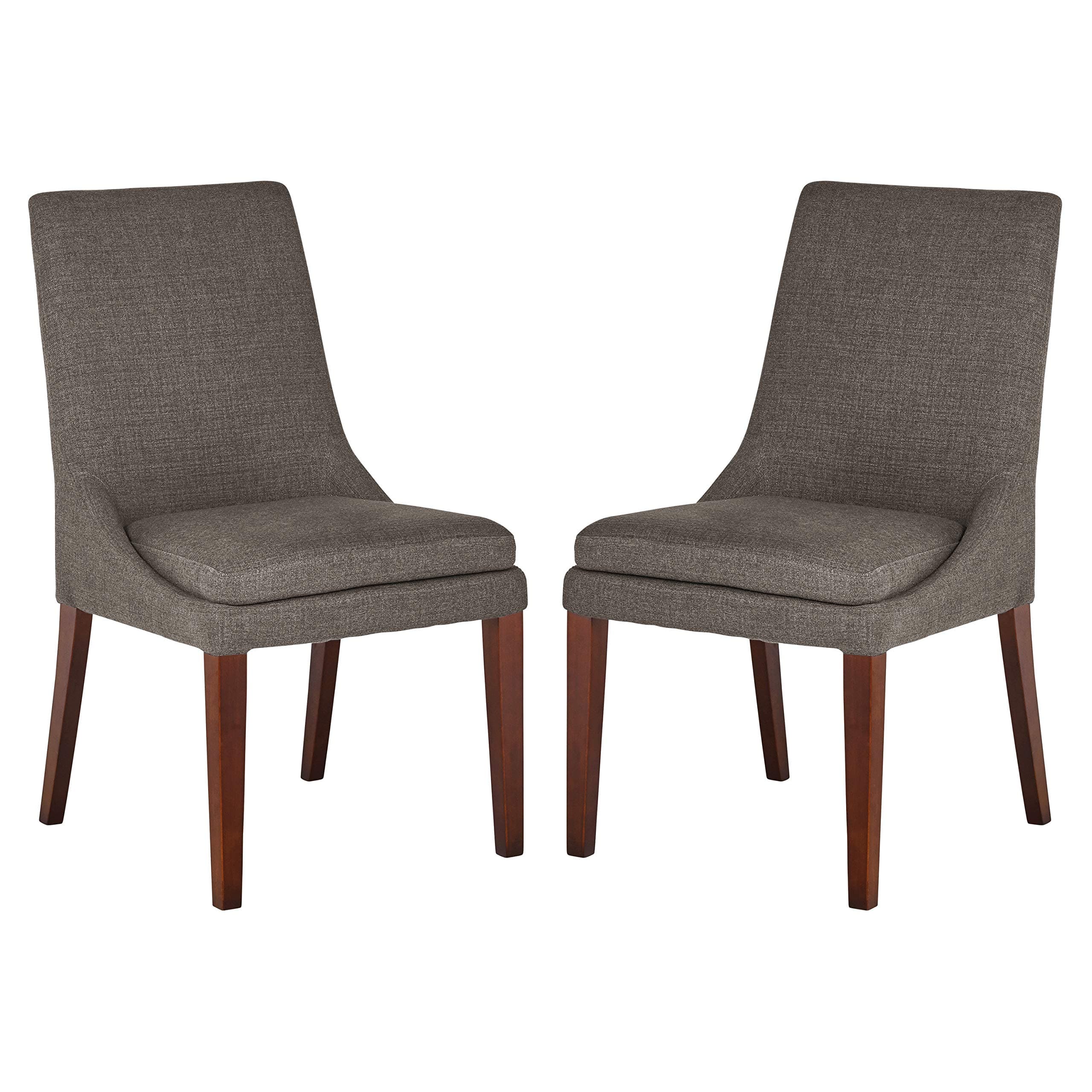 Amazon Brand – Stone & Beam Alaina Upholstered Dining Room Kitchen Chairs, 20"W, Set of 2, Grey