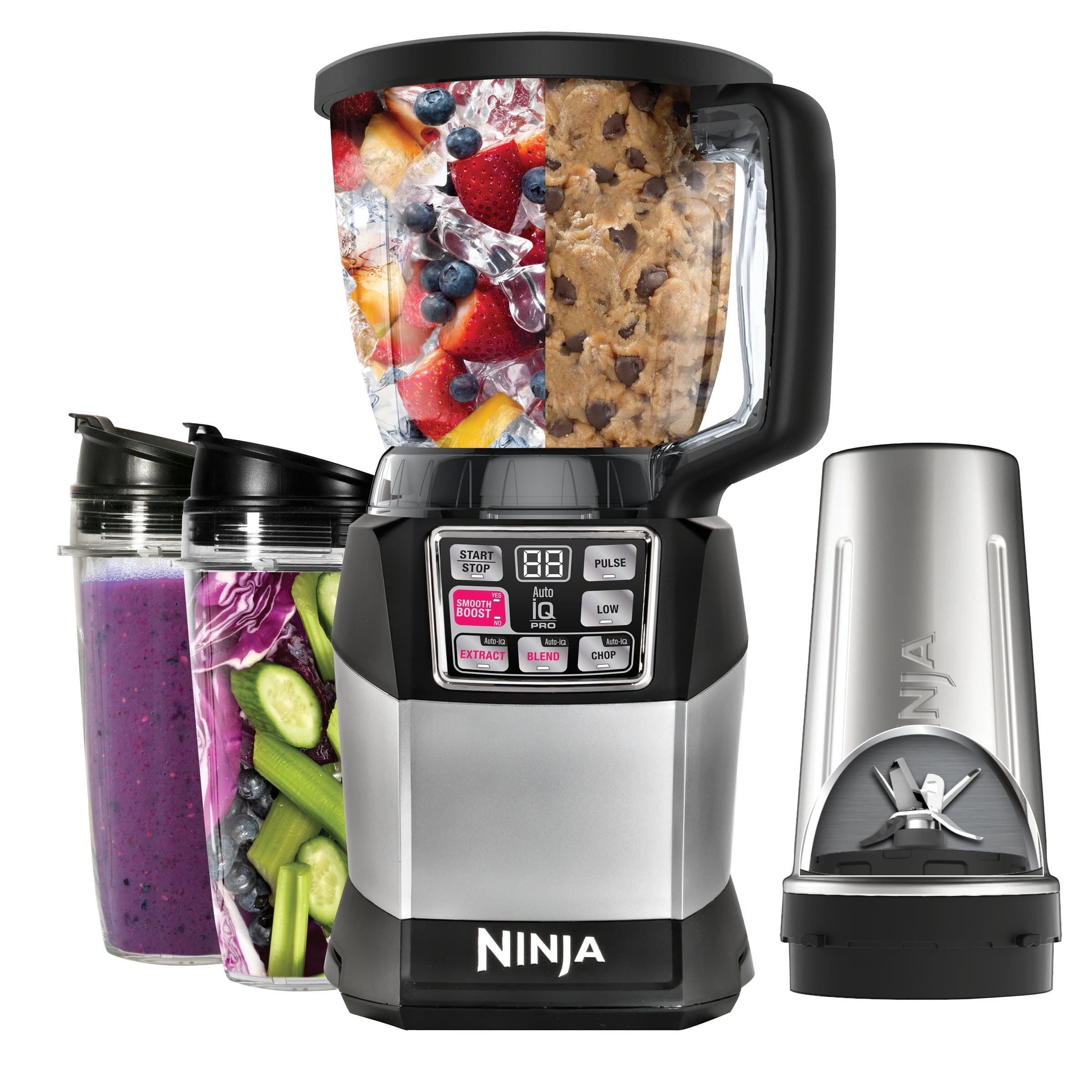 Ninja bl942 Nutri Ninja Auto-iQ Compact Blending System (BL492), New, Clear