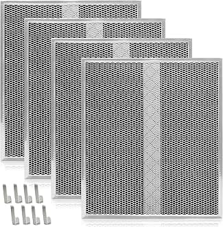4 Pack HPF30 Range Hood Non-Ducted Charcoal Filter Compatible with Broan Range Hood Filter S97020466 Type XC with Clips，14.6" X 12.9"