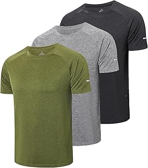 1/3 Pack Mens T-Shirts Quick Dry Short Sleeve Tops Moisture Wicking Active Athletic Running Work Shirts