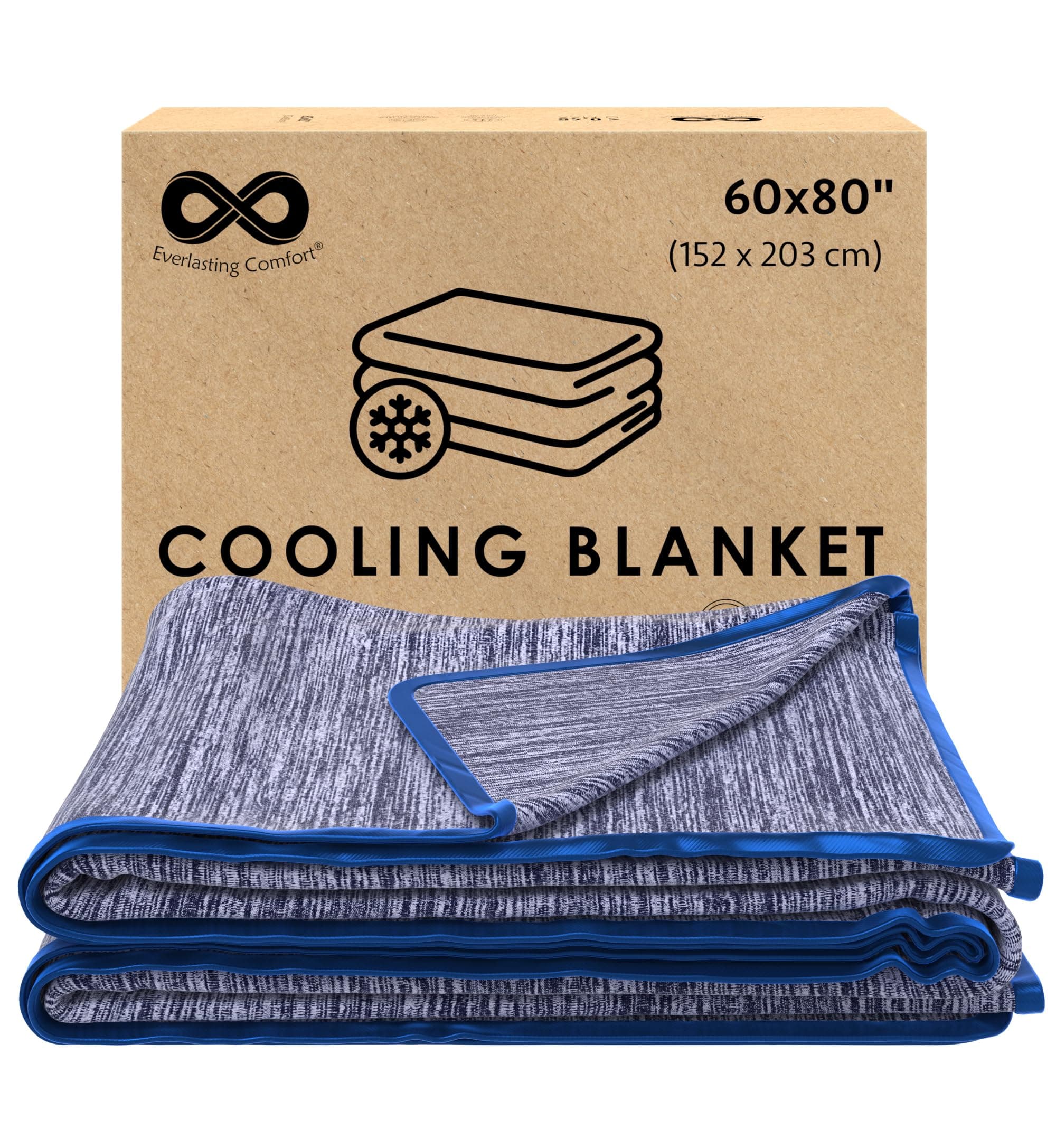 Everlasting Comfort Cooling Blanket - Dual-Sided Lightweight Summer Throw with Refreshing Fabric for Breathable Sleep - Soft and Comfortable Fibers (60x80)