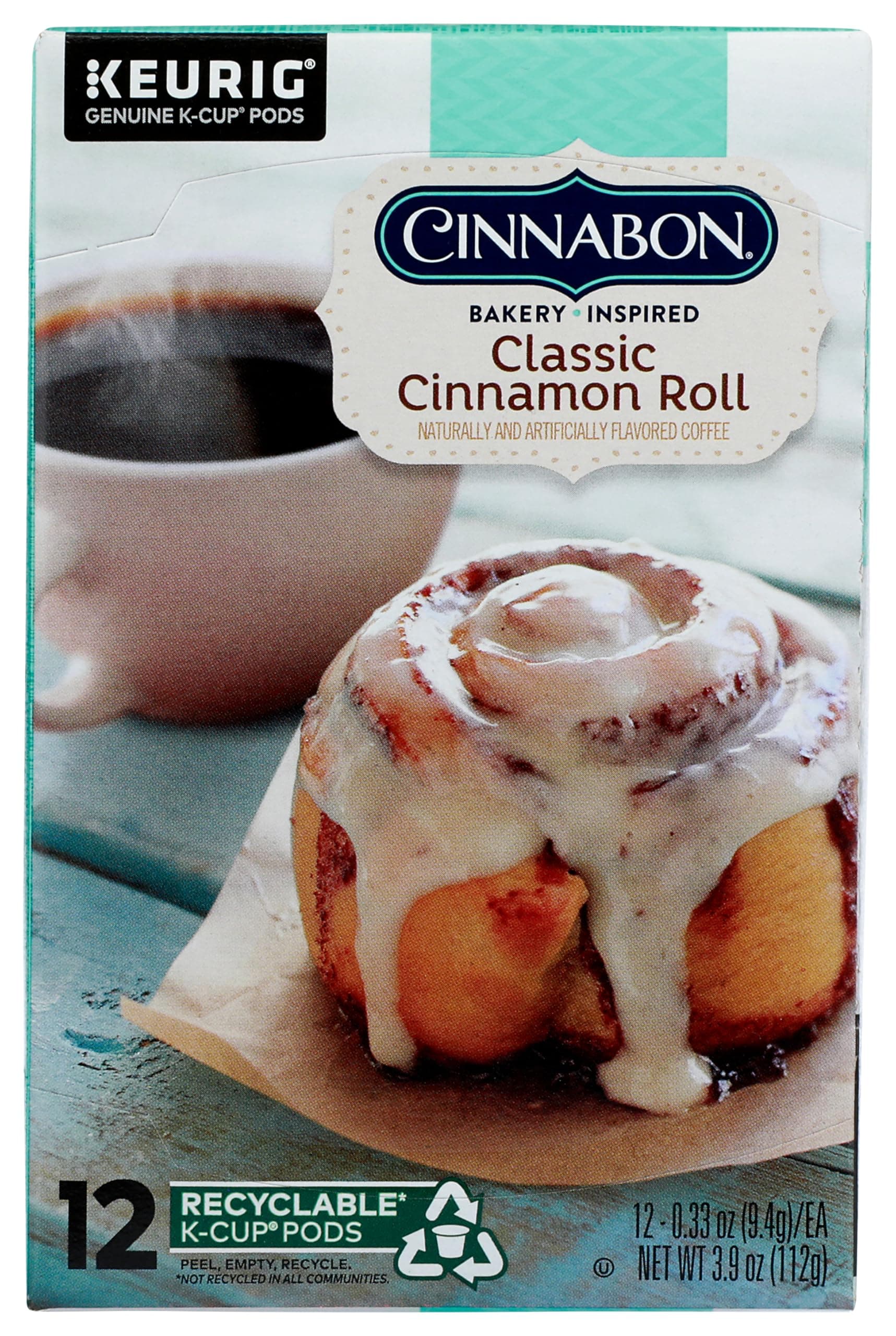 Cinnabon Classic Cinnamon Roll Coffee, 3.9 Ounce (1 Pack, 12 Count)