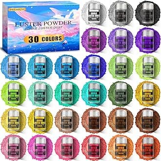 Edible Glitter, 30 Colors Luster Dust Edible Glitter Pack for Drinks, Food Glitter Edible Shimmer Dust Powder, Edible Dust for Cocktail Chocolate Fondant Cake Decorating（4g/0.14oz）