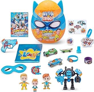 ZURU Vlad & Niki Superhero Surprise Egg Robot Battle with 20+ Surprises, Blue, Series 1