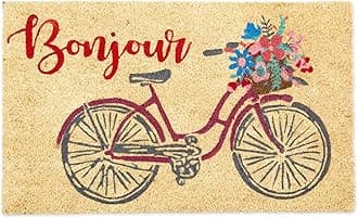 DII Natural Coir Doormat, Decorative Hello Mat, 17x29, Bonjour
