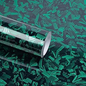 Lypumso Forged Carbon Fiber Vinyl Wraps, High Gloss Car Wrap Vinyl Rolls for DIY, Self-Adhesive Stickers with Air Release Technology for Auto Interior and Exterior (Green Forged Carbon, 2ft x 10ft)