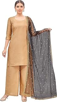 Studio Shringaar Women's Net sequence Embroidered Full Size Dupatta