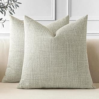 JOTOM Set of 2 Cushion Covers 60x60 cm Khaki Decorative Throw Pillow Covers 24x24 Inch Square Cushion Case Home Decor Pillowcases for Couch Sofa Living Room Bed (Khaki)