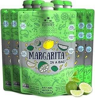 Lt. Blender's Margarita in a Bag - Margarita Mix - Each Bag Makes 1/2 Gallon of Frozen Margaritas – Non-GMO Cocktail Mix - No Blender Needed – Add Liquor, Wine or as a Mocktail (Pack of 5)