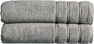 Christy Antalya Large Bath Sheets | Set of 2 | 100% Turkish Cotton | 600GSM | Soft Plush Luxury Bath Towels | 90 cm x 150 cm | Quick Dry | Storm Grey
