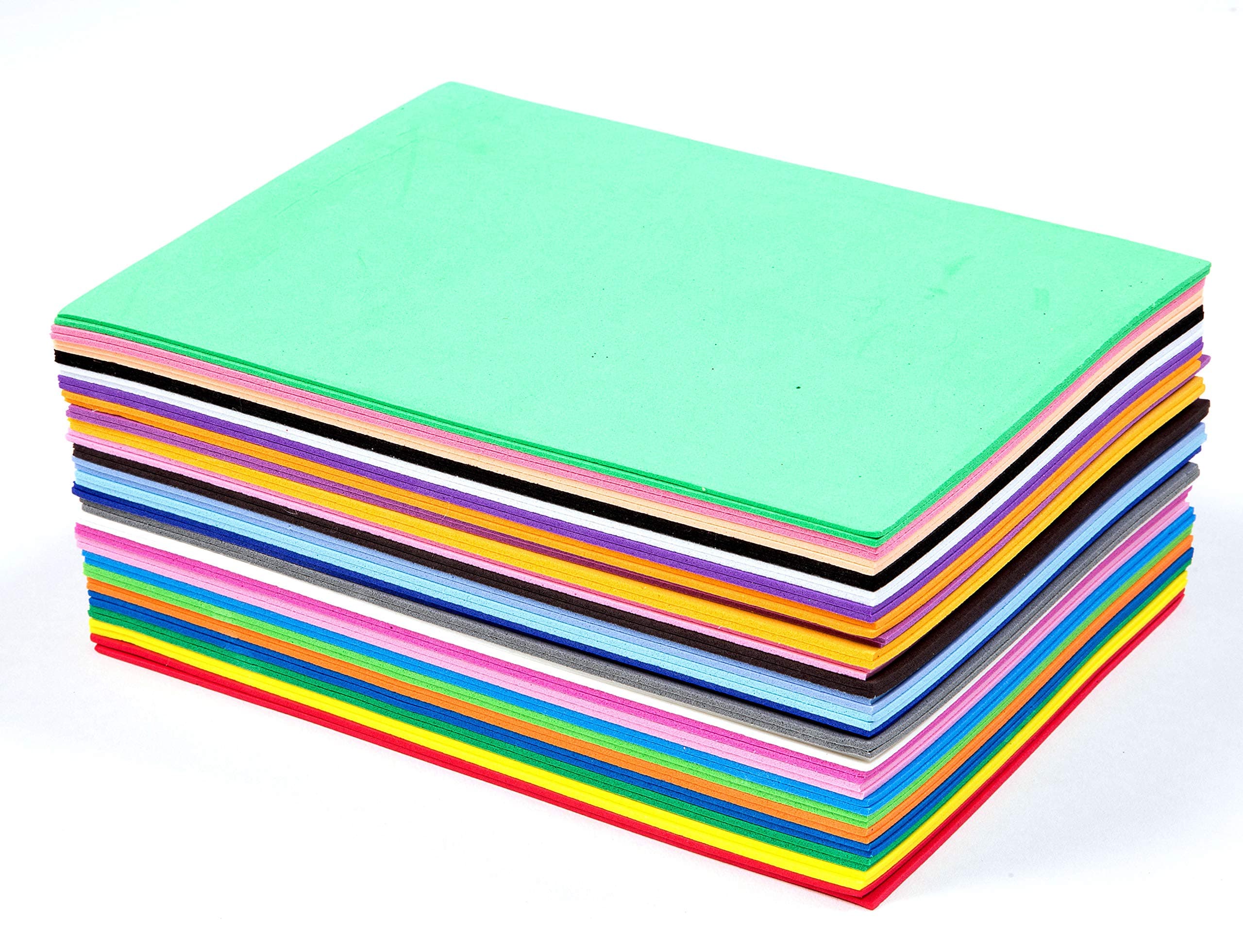 Edukit EVA Foam Sheets; A5 Size; 2mm Thick; 50 per Pack; Assorted Colours - for DIY and Craft Supplies