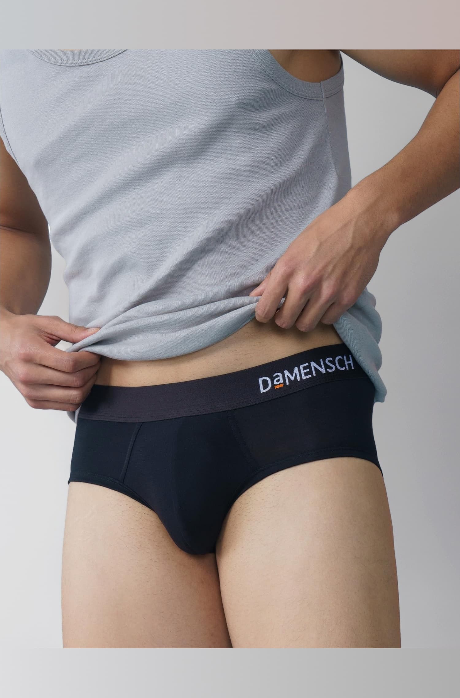 Modal Regular Fit Solid Brief Underwear Anti-Bacterial Moisture Wicking Breathable Microfibre Waistband Deo-Soft Briefs for Men