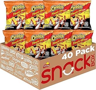 Cheese Flavored Snacks, Flamin' Hot Crunchy, 1 Ounce (Pack of 40)
