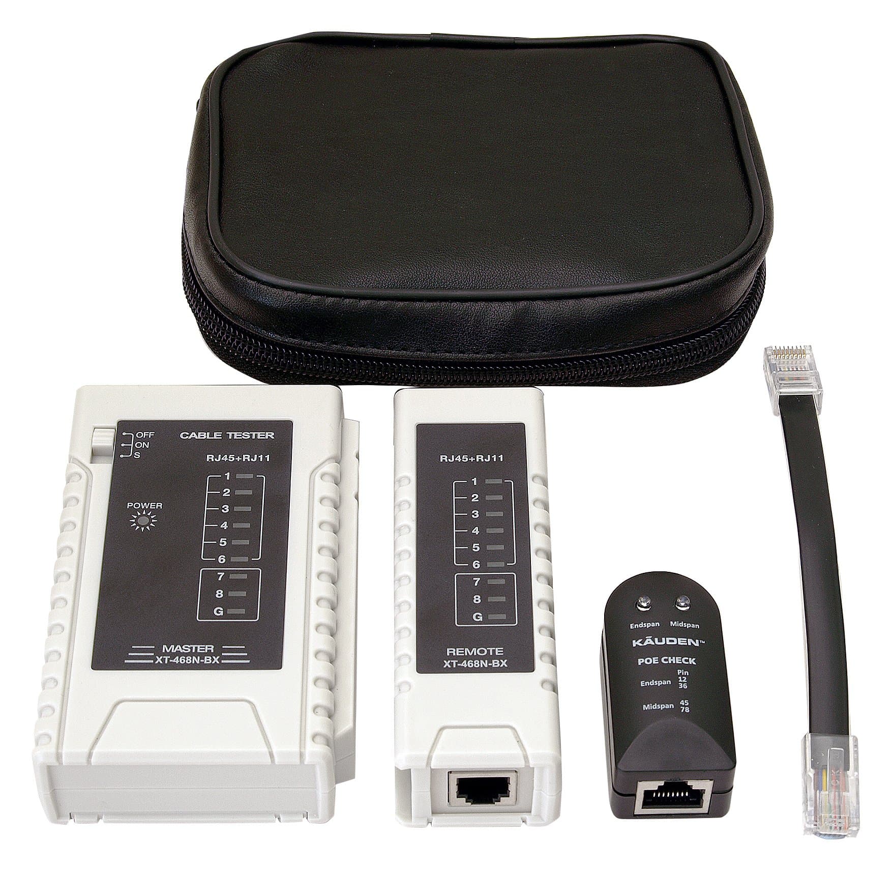 KAUDEN KA226N Structured Wiring Cable Tester with Separate Power-Over-Ethernet Checker