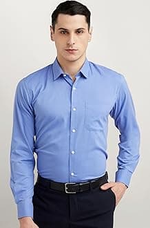 - Men's Everday Regular Fit Solid Shirt | Cotton Rich | 5-Pin Pocketing