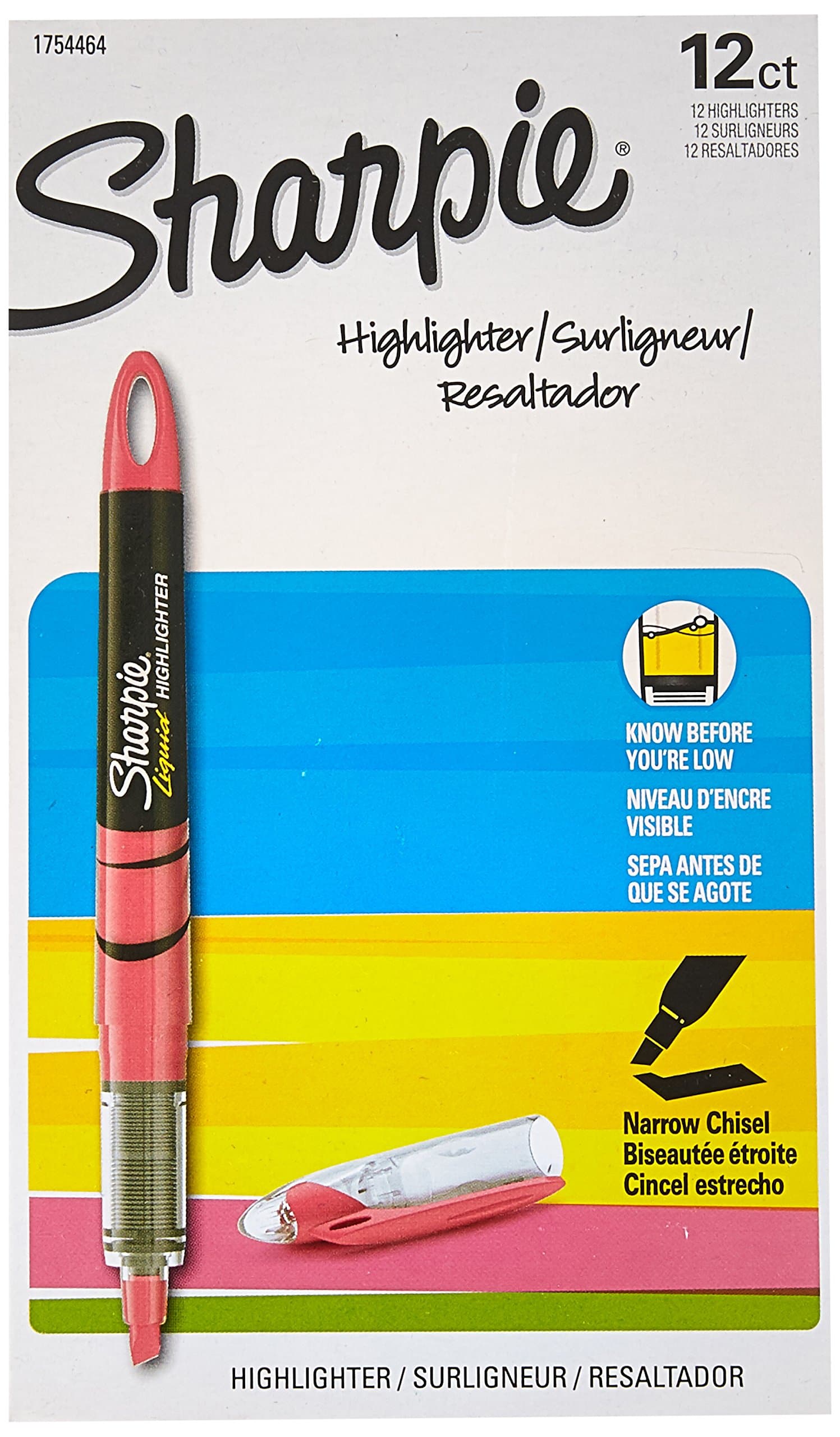 Accent Products - Sharpie Accent - Accent Liquid Pen Style Highlighter, Chisel Tip, Fluorescent Pink, 12/Pk - Sold As 1 Dozen - Features a visible ink supply so you never run out unexpectedly. - Pigmented ink for brilliant color. - Versatile chise
