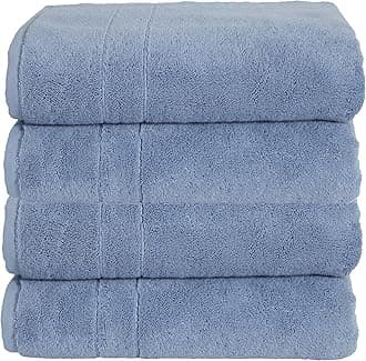 Brooklinen Super-Plush Turkish Cotton Bath Towel Set - Includes 4 Bath Towels in Ocean Blue, 100% Cotton | Best Luxury Spa Towels