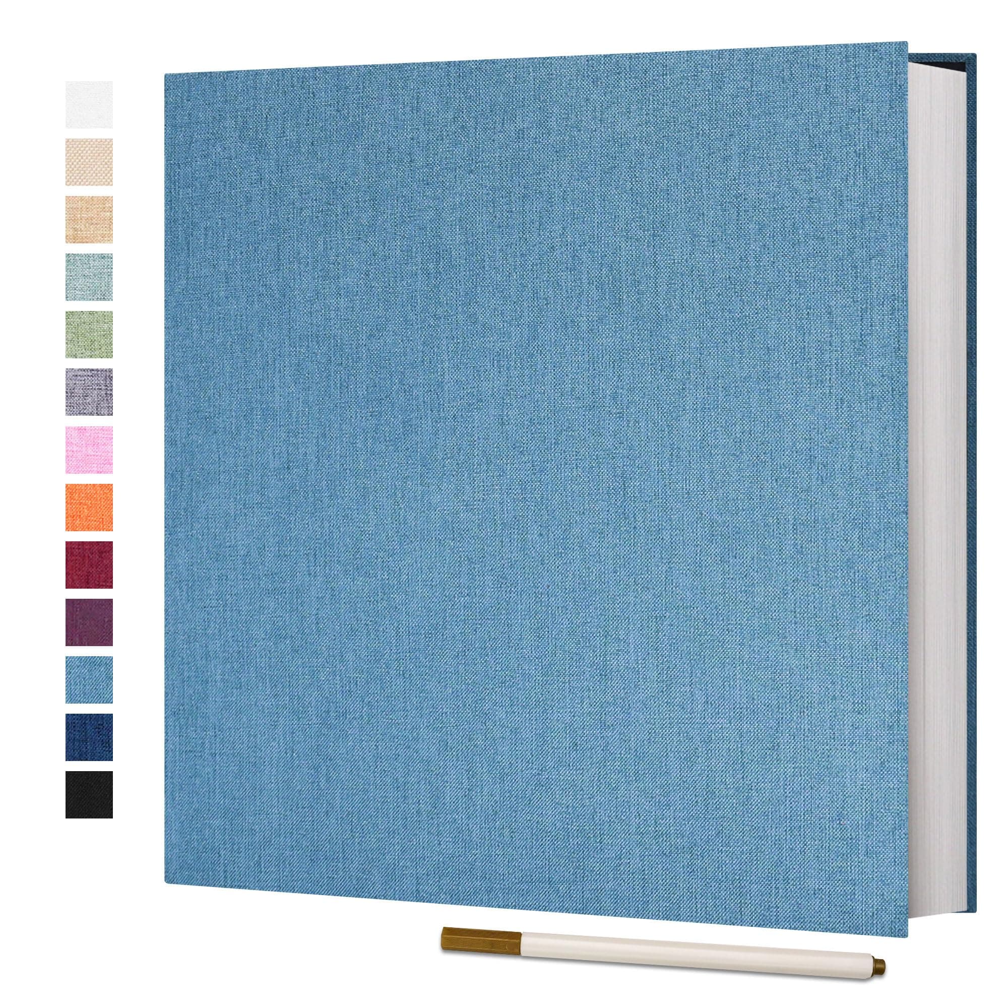 Vienrose Photo Album Self Adhesive 4x6 5x7 3x5 8x10 Scrapbook Album DIY Scrap Book with A Metallic Pen (11"x10.6" 60 Pages, Skyblue)
