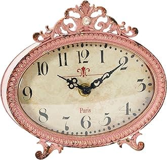 Creative Co-opDistressed Pewter, Pink Mantel Clock