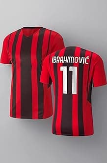 Sports Soccer Football AC Mil Ibrahimovic 11 Home Kit Jersey T-Shirt(Kid's, Boy'&Men)