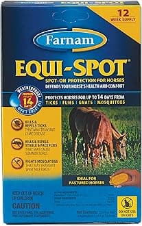 Farnam Equi-Spot, Horse Fly Control, Long-lasting Protection, 6 Applications, 12-Week Supply for One Horse
