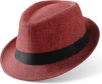 Straw Fedora for Men - Panama Trilby Short Brim Summer Sun Hat