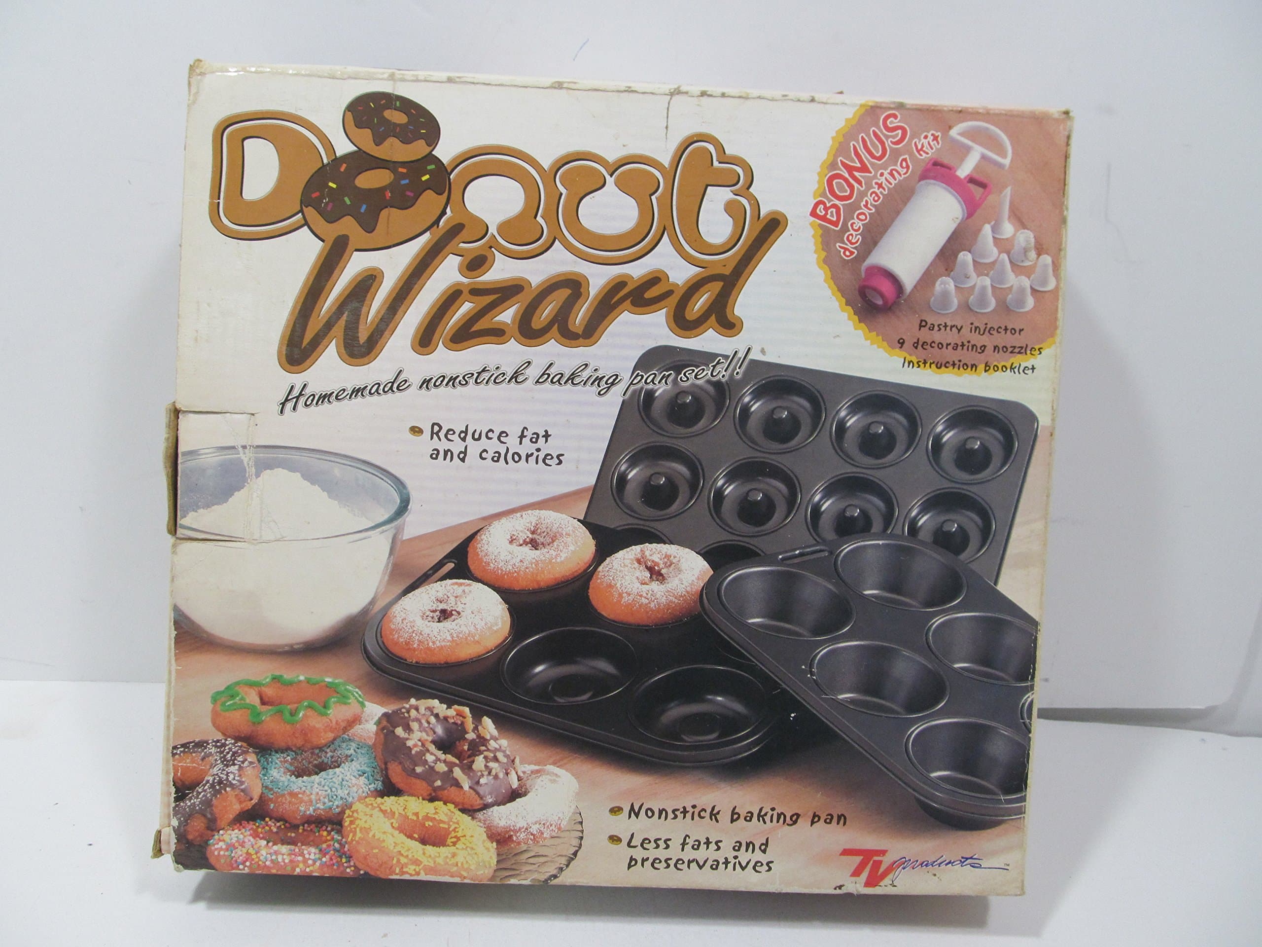Donut Wizard - Homemade Nonstick Baking Pan Set Plus Bonus Decorating Kit