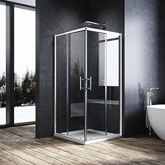 ELEGANT 1200 x 1200 mm Sliding Corner Entry Shower Enclosure 6mm Extra Toughened Safety Glass liding Shower Cubicle Door