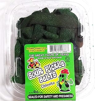 Sour Pickle Belts Chilosito, 1 Count (Sour Candy)