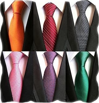 WeiShang Lot 6 PCS Classic Men's Silk Tie Necktie Woven JACQUARD Neck Ties